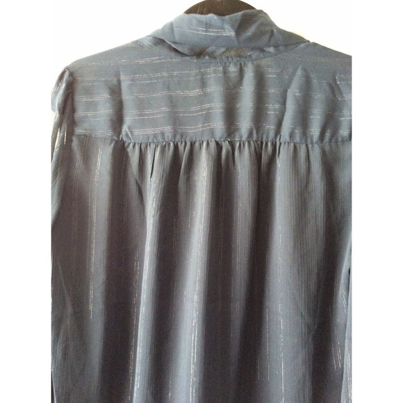 NWT Basic Model Long Sleeve Navy Blouse - Large - Picture 7 of 7